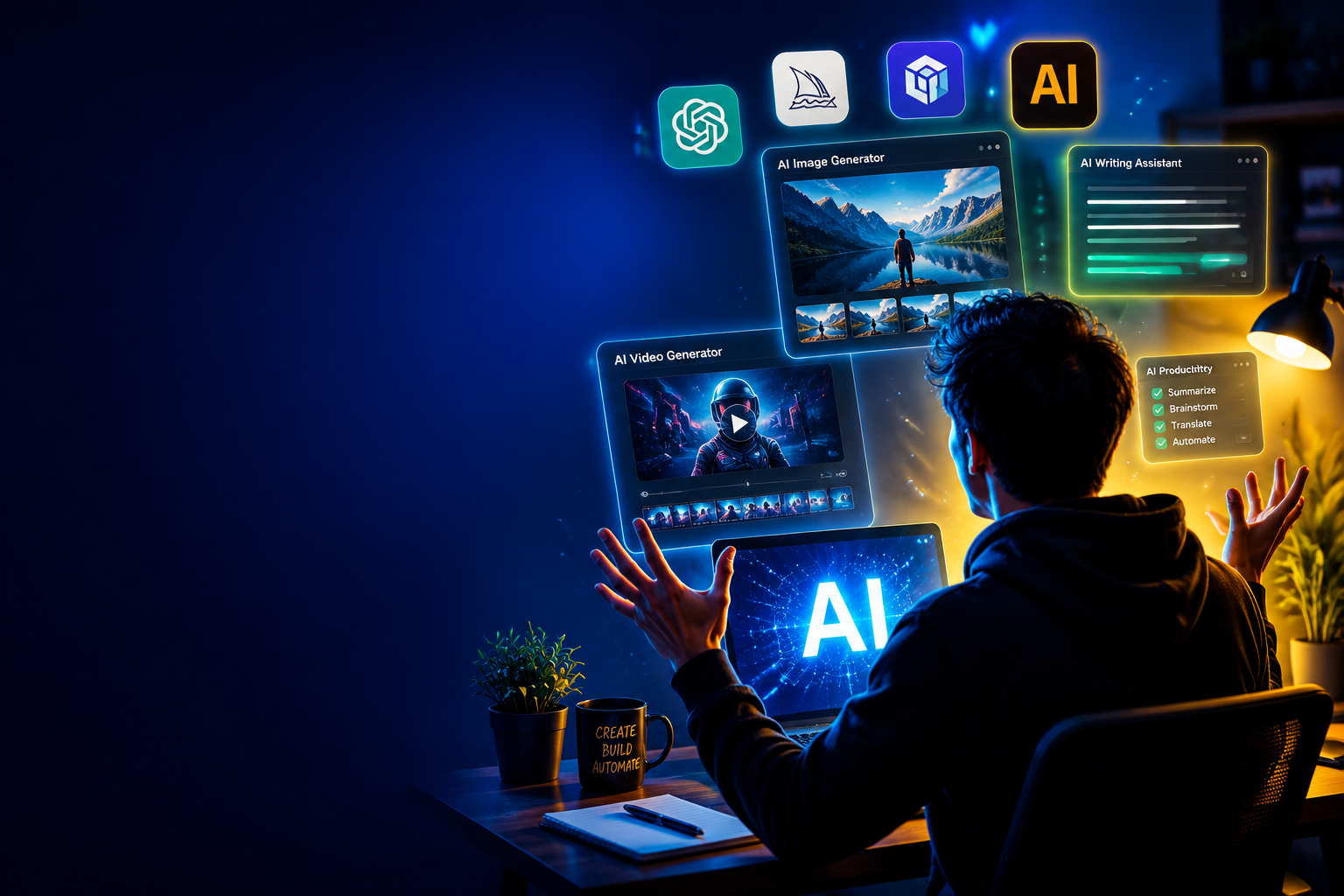 AI tools thumbnail scene used for choosing the right AI tool guide.